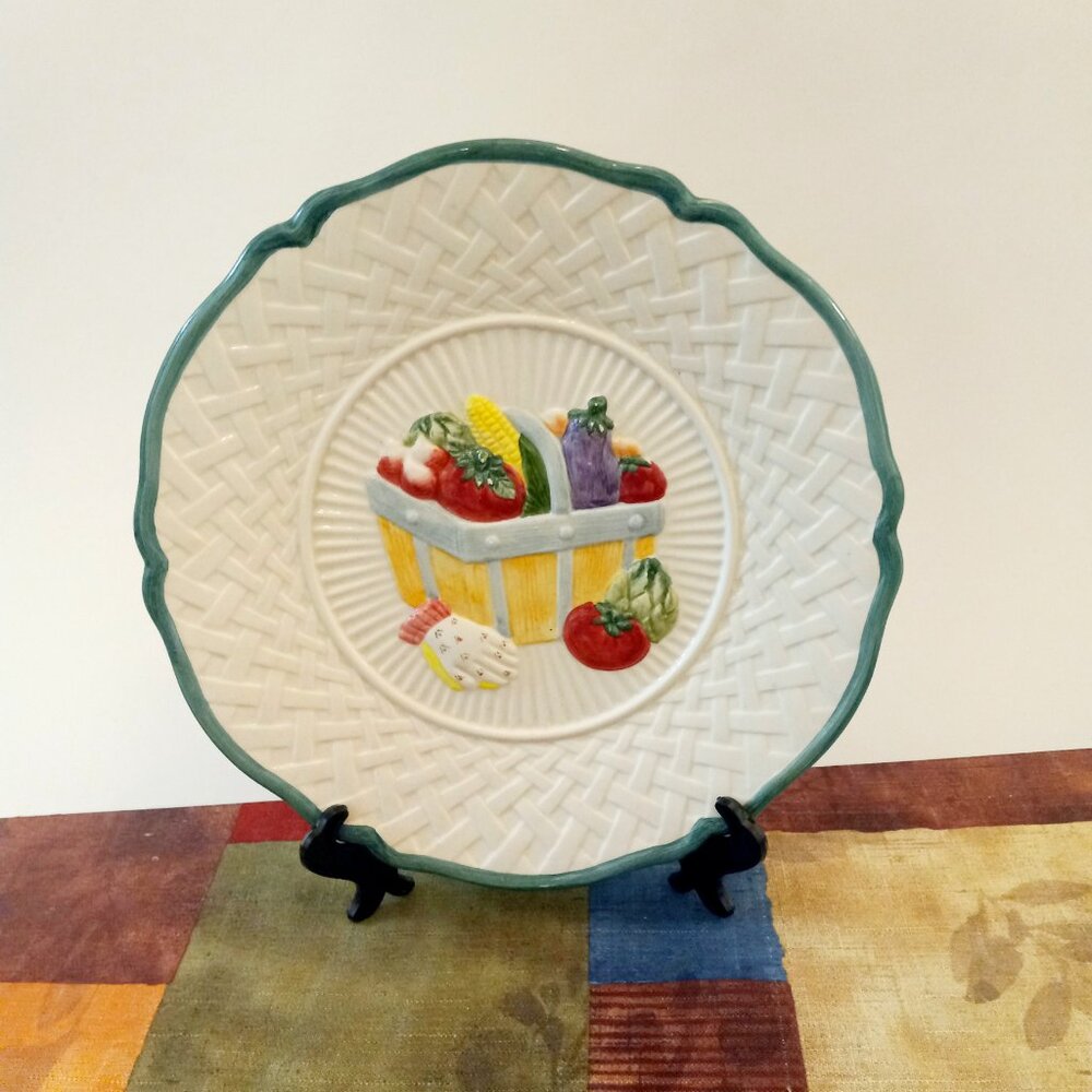 Fitz and Floyd Plate Vegetables in Basket